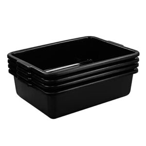 Pekky 32L Large Commercial Bus Box, Wash Basin Tub, Black, 4 Pack