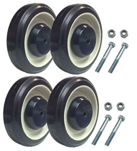 Mapp Caster Shopping Cart Replacement Wheels with Axles Set of 4