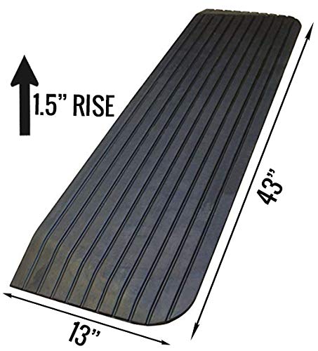 RK Safety RK-RTR02 1.5″ Rise Solid Rubber Power Wheelchair Scooter Threshold Ramp (1 Pc) | The Storepaperoomates Retail Market - Fast Affordable Shopping