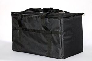 Choice 23″ x 13″ x 15″ Black Insulated Nylon Food Delivery Bag / Pan Carrier with Microcore Thermal Hot or Cold Pack Kit