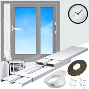 Aozzy Portable AC Window Kit, Sliding AC Vent Kit for Vertical Window, Sliding Window AC Vent Kit Fit for Exhaust Hose with 5.0″ Diameter with 4 Adjustable Slide Seal Plates