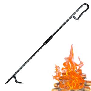 Fire Poker for Fire Pit. 28 Inc Fireplace Poker with Upgrade Removable Design. Premium Solid Steel Fire Pit Poker is The Best Fire Pit Accessories for Fireplace Camping Wood Stove Indoor and Outdoor