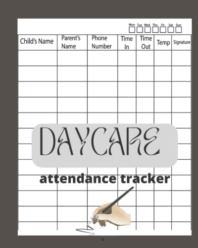 Daycare Attendance Tracker: Childcare Daily Sign In / Sign Out Register | Perfect For Centers, Preschools, And In Home Daycares | 8×10: Daycare Attendance Tracker | The Storepaperoomates Retail Market - Fast Affordable Shopping