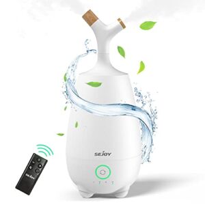 Humidifiers for Large Room 5L Ultrasonic Cool Mist Humidifier for Bedroom Cute Humidifier Ultra Quiet Top Fill Air Humidifier for Baby Plants with Essential Oil Diffuser and Remote Control, White