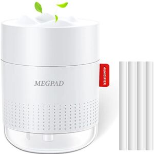 Mini Humidifiers for Home, 500ml Small Cool Mist Air Humidifier with Night Light, Whisper Quiet USB Humidifiers, Waterless Auto-Off, 4 Filter, 2 Mist Modes