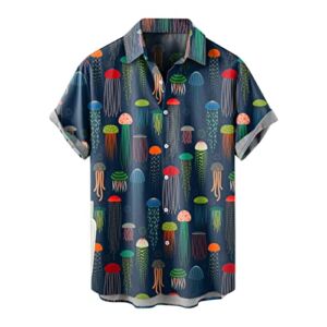 ZDFER Plus Size Shirts for Men Hawaiian Beach Shirt Short Sleeve Casual Button Down Shirts Regular Fit Summer Loose Tops Mens Christmas Shirts Golf Shirts Ping Golf Shirts for Men Polo Shirts for Men