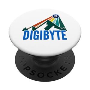 Digibyte DGB Crypto Mountain Sun Rays Cryptocurrency Design PopSockets Swappable PopGrip