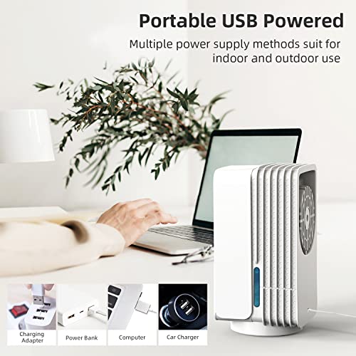 Portable Air Cooler, JREAWD 3 in 1 Mini Air Cooler with 120° Oscillation 3 Speeds USB Evaporative Air Cooler Fan with LED Light for Home Office Bedroom Kitchen Tent | The Storepaperoomates Retail Market - Fast Affordable Shopping
