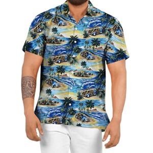 ZDFER Hawaiian Shirts for Men Short Sleeve Aloha Beach Shirt Tropical Floral Print Summer Tops Casual Button Down Shirts Mens Christmas Shirts Golf Shirts Ping Golf Shirts for Men Polo Shirts for Men