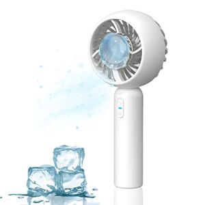 Sun3drucker Portable Cold Compress Handheld Fan – USB Rechargeable Fast Cooling Icy Mini Personal Hand Fan with 3 Speed for Office, Outdoors, Travel, Hiking, Camping