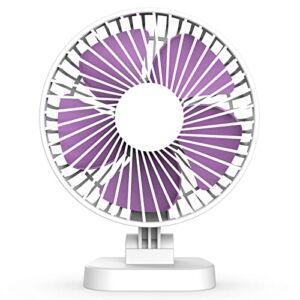 Koonie USB Small Desk Fan with Strong Airflow, 4 Inch Mini Personal Quiet Fan, 3 Speeds, 40° Head Adjustment for Desktop Office,Table