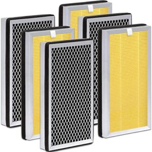 [6-Pack] MA15 Replacement Filter [Upgraded] Compatible with Air MA-15 Purifier, Especially for Pet Allergy/Odors/Dander, 3-in-1 Filter with Pre-Filter, H13 True HEPA and Activated Carbon, Part# MA-15R