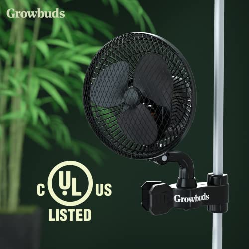 Growbuds 6 Inch Oscillating Clip-On Fan For Grow Tents, Quiet Variable 2-Speed Settings, Humidity-Resistant Motor, Fully Adjustable Sturdy Clip | The Storepaperoomates Retail Market - Fast Affordable Shopping