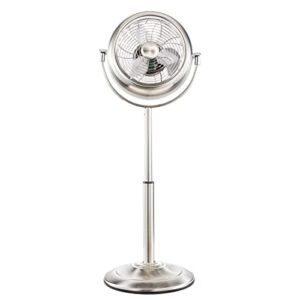 Mros Circulator Fan, Metal Stand up Pedestal Fan,Quite Silence Fan,3-Speed and Adjustable in Height for office, home, bedroom and living room especially ideal for ladies and babies(Brushed Nickel)
