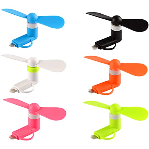 OULUN Mini Cell Phone Fan – 2 in 1 Portable Micro USB Port Phone Fan Colorful and Powerful for iPhone, iPad, Android Smartphone,Tablet – Cell Phone Summer Accessories – (6-Pack). | The Storepaperoomates Retail Market - Fast Affordable Shopping