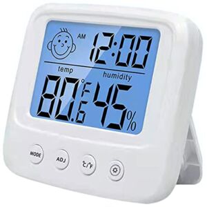 Digital Hygrometer Room Thermometer Room Humidity and Temperature Sensor Large LCD Display White