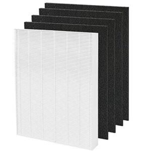 C535 True HEPA Replacement Filter A Compatible with Winix 115115 PlasmaWave C535, 5300, 6300, 5300-2, P300 and Fellowes AeraMax 290 300 DX95 Air Purifier, 1 HEPA Filter and 4 Carbon Filter (1+4)