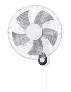 Wall Mount Fan with High Efficiency Motor, 90° Oscillating for Bedroom, Office, Warehouse, Workshop, and Basement