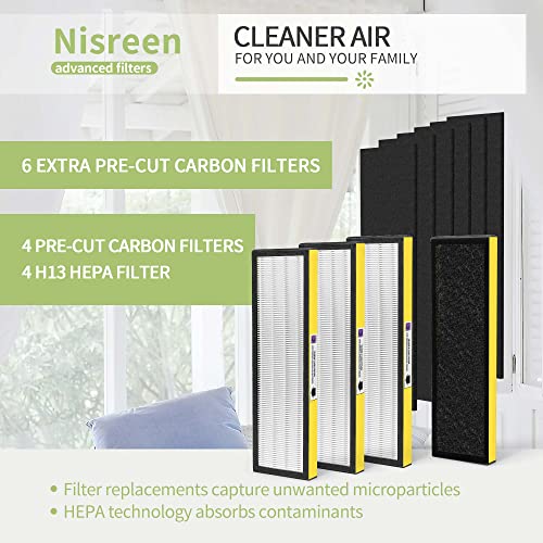 Nisreen Filter C Model FLT5000 Replacement HEPA Filter for Germ-Guardian Filter C, Compatible with 28″ Air Purifier AC5250PT AC5000E AC5300B AC5350W, 4 HEPA and 6 Pre-Filter | The Storepaperoomates Retail Market - Fast Affordable Shopping
