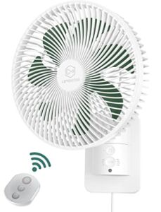 8 Inch Oscillating Wall Mounted Fan with Remote Control,Timer and 4 Speeds Settings,Adjustable Tilt,70-Inches Cord Ultra Quiet,Powerful, 7 Blades, Easy to Clean for Bedroom, Office Indoor Home White