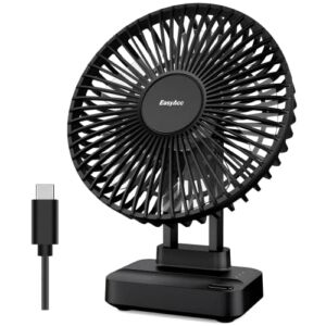 EasyAcc Desk Fan Small Air Circulator Fan 7 Inch, 3 Speed Ultra-Quiet 90°Tilt Bedroom Fan, Personal DeskTop Table Electric Cooling Fan for Bedside Office Home (No Battery)