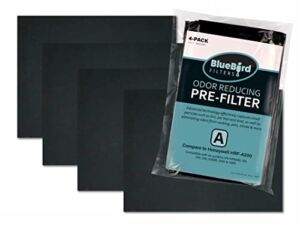 BlueBird Filters HRF-A200 Carbon Prefilter A Kit, 4 Pack, Fits Honeywell Models HPA200, HPA201, HPA202, HPA204, HPA250