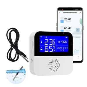 Wi-Fi Temperature Hygrometer Sensor with Probe, Indoor Thermometer Humidity Sensor, If Link with a TUYA Plug or IR Remote, Smart Control Heating Fan Cooling & Humidifier Compatible with Alexa