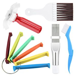 QUACOWW 10pcs Air Conditioner Fin Cleaner Set – Stainless Steel Air Refrigerator Fin Cleaner Whisk Brush，Applicable to More Scenarios Evaporator Radiator Repair Clean Tool Set