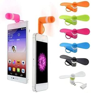6Pcs Mini Cell Phone Fan – Colorful and Powerful 2-in-1 Fan, for Smartphone/Tablet – Cell Phone Summer Accessories