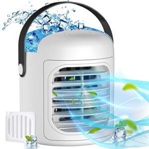 Portable Air Conditioner,Mini Personal Air Cooler,Desktop Portable Ac with Ice Packs,2000 mAh Rechargeable Battery