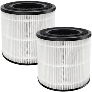 3-in-1 Replacement Filters Compatible with BISSELL MYair Pro Air Purifier 3139A 3139B, Esctabalt 2-Pack 3139A Replacements True HEPA Filter, 3069, White
