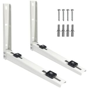 Air Conditioner Support Brackets, Mini Split Wall mounting Window AC Bracket Stand for Outdoor AC Unit 7000-15000 BTU Weather Proof Shelf to Protect from Dirt and Vandalism(2 Pcs, 17.3″ x 14.5″)