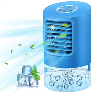 IMIKEYA Personal Air Conditioner: 3 in 1 Portable Air Conditioner Fan, Evaporative AC Mini Air Conditioner Humidifier With 3 Speeds Air Cooler Desk Misting Cooling Fan for Room Office Home 7 LED Light