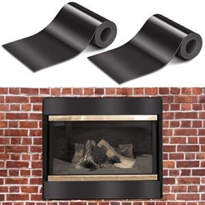 2Pcs Magnetic Fireplace Draft Stopper, Magnetic Fireplace Cover, Magnetic Fireplace Vent Cover for Block Cold Air from Fireplace Vent, Black, 36″ x 4″