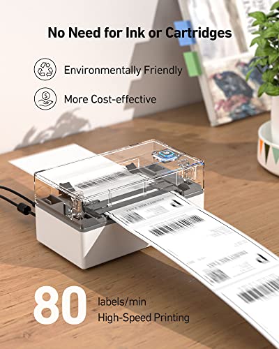 LOSRECAL Shipping Label Printer with Pack of 500 4×6 Roll Labels, Paper Holder, Upgraded 4×6 Thermal Shipping Label Printer, Desktop Barcode Label Printer for Shipping Packages Home Small Business | The Storepaperoomates Retail Market - Fast Affordable Shopping