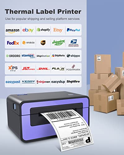 POLONO Shipping Label Printer, 4×6 Thermal Label Printer for Shipping Packages, Commercial Direct Thermal Label Maker, Shipping Label, 4 x 6 Direct Thermal Labels, 220 Labels/Roll | The Storepaperoomates Retail Market - Fast Affordable Shopping
