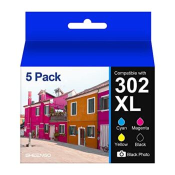 T302 302XL Remanufactured Ink Cartridge Replacement for Epson 302 Ink Cartridge 302XL 302 XL for select Epson Expression Premium Printers XP-6000 XP-6100(Black Photo Black Cyan Magenta Yellow, 5-Pack) | The Storepaperoomates Retail Market - Fast Affordable Shopping