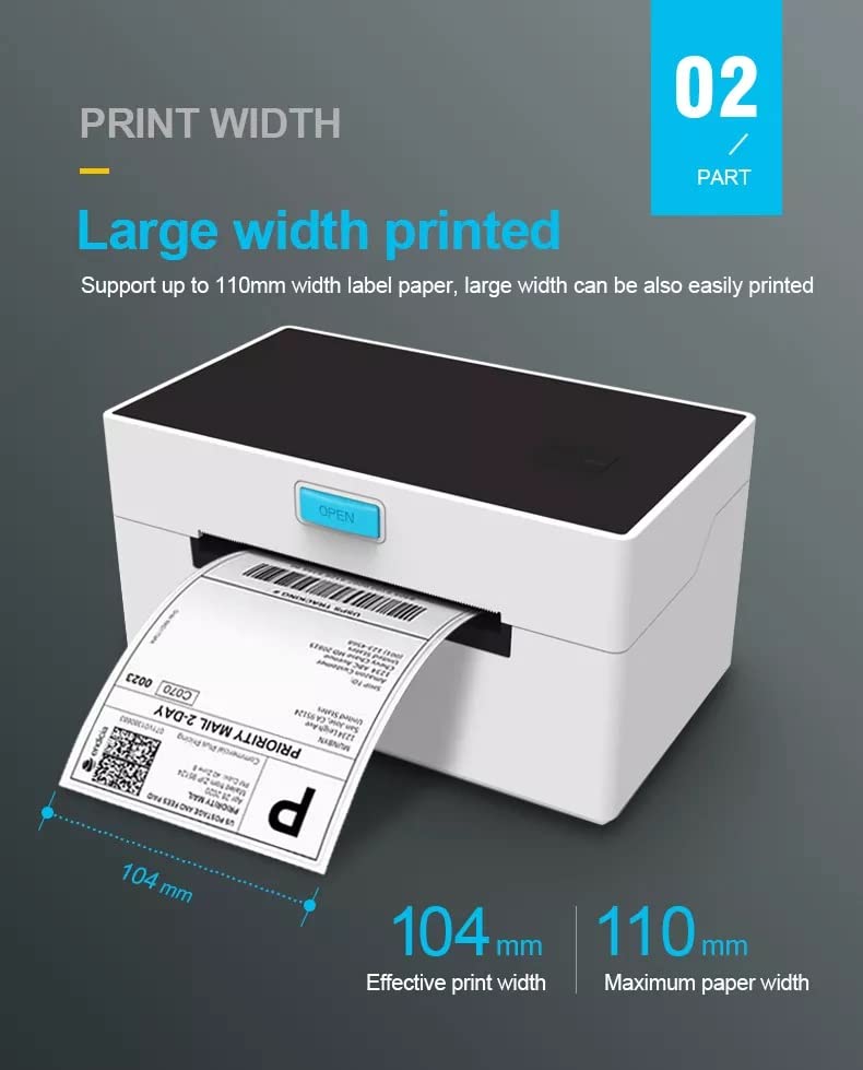 JPRINT Label Printer USB 160mm/s 4×6 Thermal Label Printer Bluetooth, Direct Thermal Label Maker Compatible with Amazon, Ebay, Etsy, Shopify and Others, One Click Setup on Windows/Mac & Labels Stand | The Storepaperoomates Retail Market - Fast Affordable Shopping
