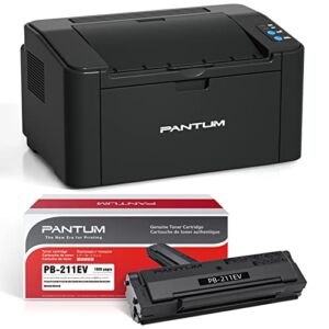Wireless Small Laser Printer Black and White Monochrome Laser Printer for Home Use with Mobile Printing and School Student, Pantum P2502W with PB-211EV Toner