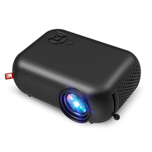 Huntooler Mini Projector, WiFi 1080P Supported Portable Projector – Movie Projector for Home Theater, Use Compatible with HDMI, USB, Laptop, iOS, and Android Phone.