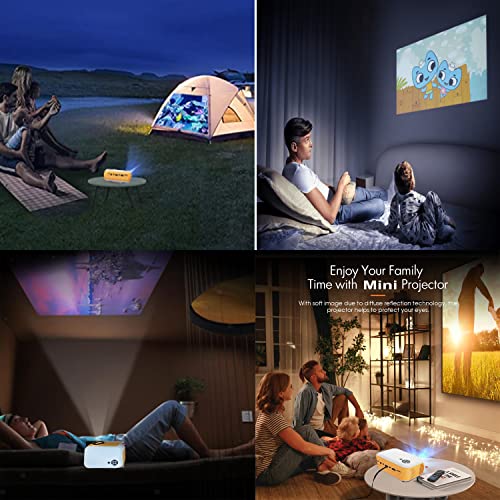 Huntooler Mini Projector, WiFi 1080P Supported Portable Projector – Movie Projector for Home Theater, Use Compatible with HDMI, USB, Laptop, iOS, and Android Phone. | The Storepaperoomates Retail Market - Fast Affordable Shopping