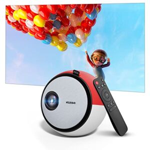 NexiGo Mini Portable Projector, for Cartoon, Kids Gift, 80 ANSI Lumen, Movie Projector, Native 720P Compatible with Full HD 1080P, up to 4K, HDMI, USB Interfaces (Garnet)