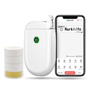 Marklife P11 Label Makers, Portable Thermal Sticker Printer Machine with 4 Tape, Inkless & Wireless, Labelmaker for The Home Edit and Office Organization