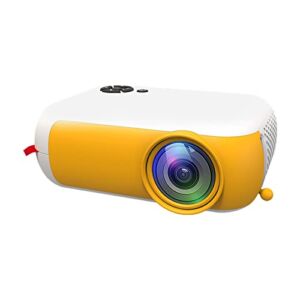 WiFi Blue-Tooth Projector, Native 1080P HD Projector 14-100 inch Projection Screen Home Video Projector, Portable Wireless Projector Compatible with Computer/Mobile Phone/Tablet/USB Flash (Yellow)