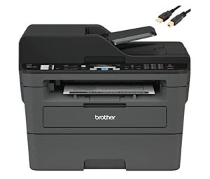 Brother MFC L26 Series All-in-One Laser Printer, Print, Copy, Scan, Fax – 26 ppm, 2400 x 600 dpi, 250 Sheets, Wireless, Mobile Printing, Auto 2-Sided Printing, with MTC Printer Cable