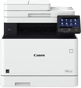 Canon imageCLASS MF741Cdw Wireless Color All-in-one Laser Printer, Multifunction Print&Copy&Scan, 28ppm, 600×600 dpi, 5″ Color Touchscreen LCD Display, Duplex Printing, with Lanbertent Printer Cable