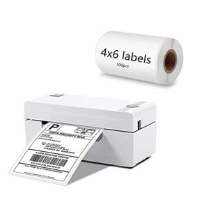 Phomemo Label Printer – 150mm/s 4×6 Thermal Label Printer, 4″x6″ 100 Labels Direct Thermal Shipping Labels, Compatible with Amazon, Ebay, Etsy, Shopify and FedEx