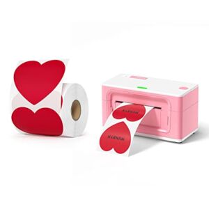 MUNBYN Thermal Printer, Label Printer for Shipping Packages 3″ Heart Thermal Stickers