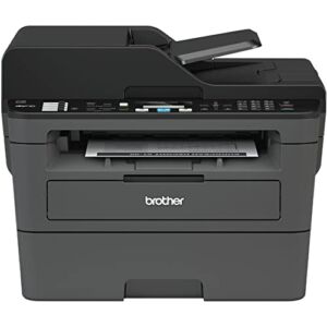 Brother MFC-L2710DW All-in-One Wireless Monochrome Laser Printer, Black – Print Copy Scan Fax – 32 ppm, 2400 x 600 dpi, 50-Sheet ADF, Auto Duplex Printing, Voice Activated, Ethernet