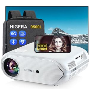 HD 1080P 4K Projector with WiFi and Bluetooth 2022 Upgraded 14000Lumen Outdoor Movie Projector 4P/4D Keystone Correction 50% Zoom Dolby PPT Projector 4K Compatible TV Stick iOS & Android Smartphone